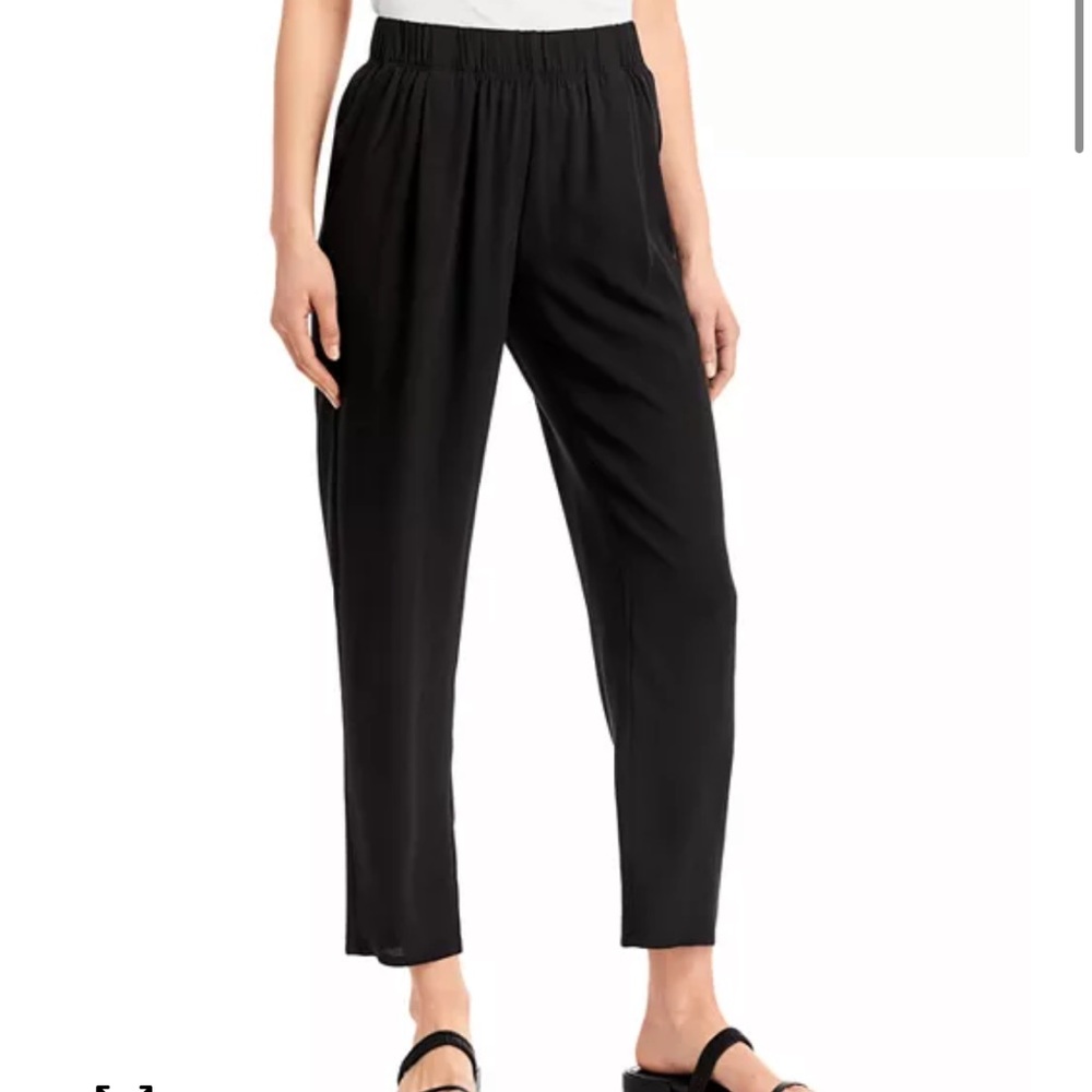 Eileen fisher black silk pants